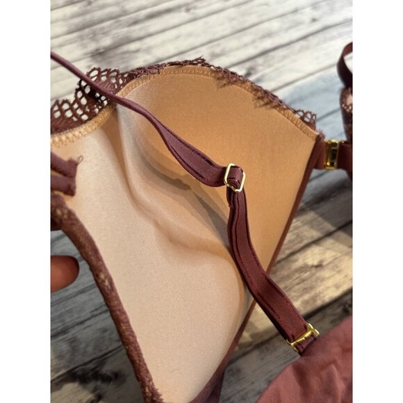 Soma Embraceable Enchanting Lace Brown Size 34DD Underwire Front Closure - Picture 2 of 8